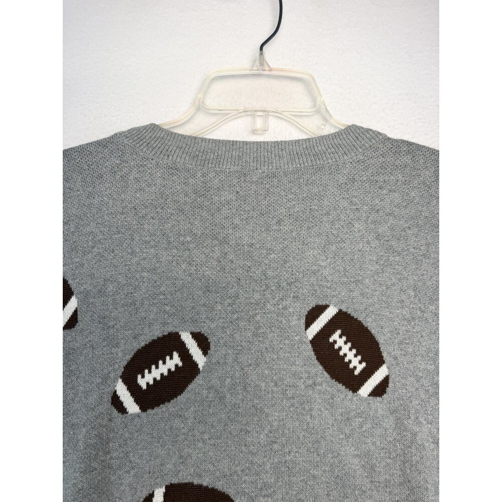 Vince Camuto Women’s XL Gray Football 100% Cotton Sweater Crewneck Casual Cozy - Picture 5 of 10
